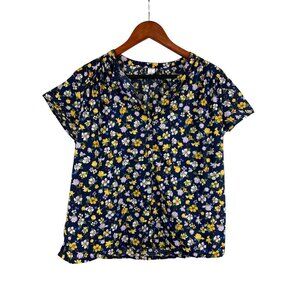 Old Navy Womens Floral Print Blouse S Cotton & Modal Blend